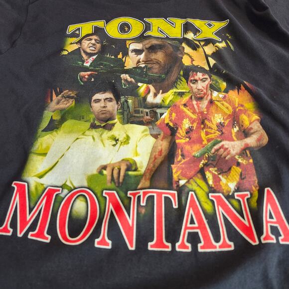 Tony Montana Men's Short Sleeve T-Shirt Black Scarface Al Pacino Size X-Large - Picture 8 of 8